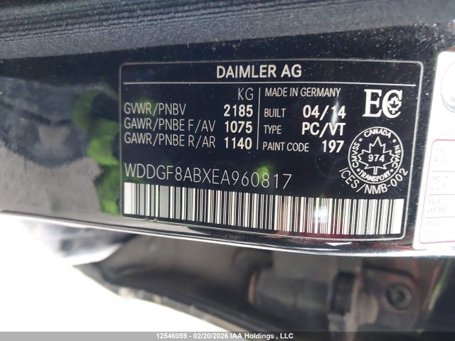 Aukcja sprzedaży 2014 Mercedes-benz C 300 4matic, vin: WDDGF8ABXEA960817, numer aukcji: 12546059