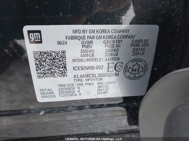 Aukcja sprzedaży 2025 Buick Encore Gx Preferred, vin: KL4AMCSL3SB053584, numer aukcji: 12546078