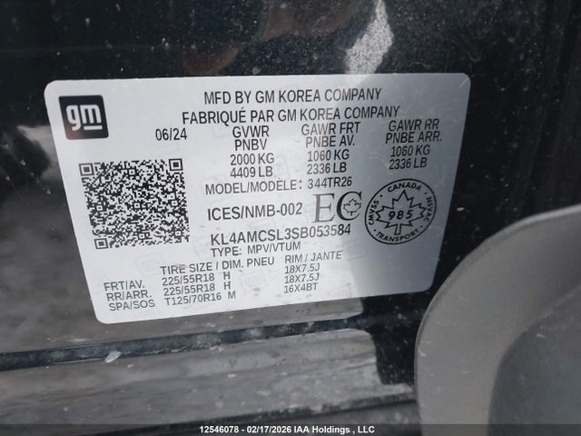Aukcja sprzedaży 2025 Buick Encore Gx Preferred, vin: KL4AMCSL3SB053584, numer aukcji: 12546078