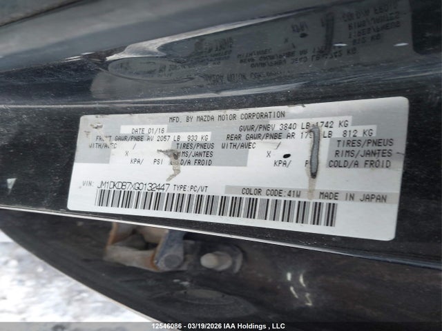 12546086 :رقم المزاد ، JM1DKDB7XG0132447 vin ، 2016 Mazda Cx-3 Gx مزاد بيع