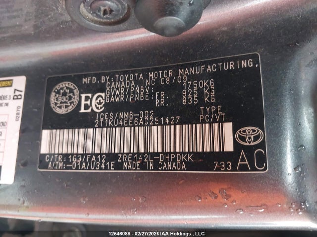 2010 Toyota Corolla Matrix მანქანა იყიდება აუქციონზე, vin: 2T1KU4EE6AC251427, აუქციონის ნომერი: 12546088