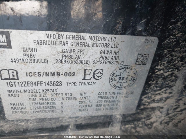 1GT12ZE84FF143623 GMC SIERRA 2500HD