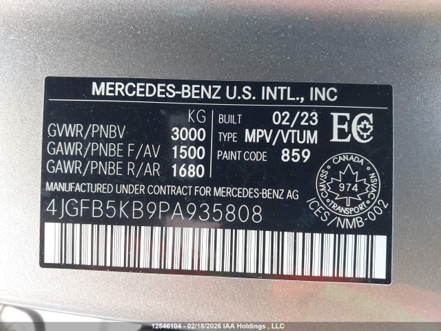 4JGFB5KB9PA935808 Mercedes-Benz Gle 450 Coupe 4matic