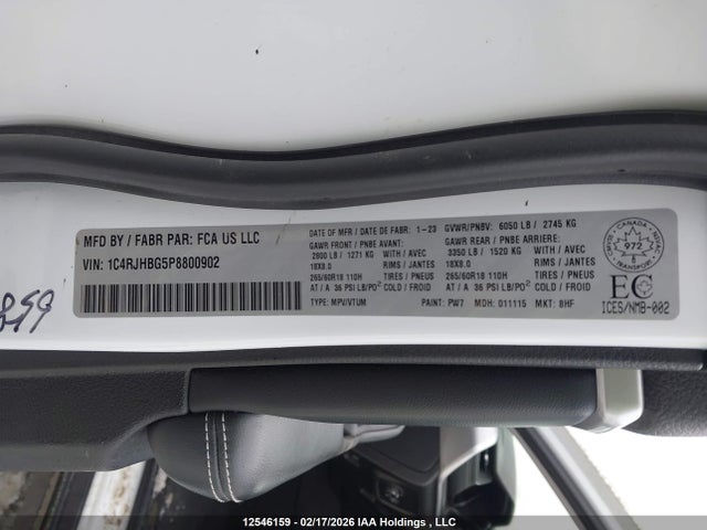 1C4RJHBG5P8800902 Jeep Grand Cherokee Limited