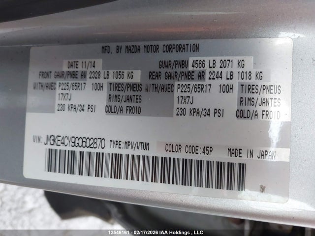 JM3KE4CY9G0602870 Mazda Cx-5 Gs