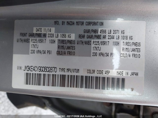 JM3KE4CY9G0602870 Mazda Cx-5 Gs