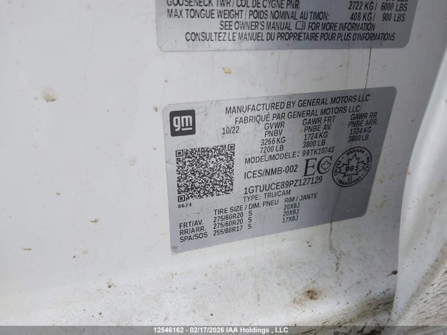 1GTUUCE89PZ127129 GMC Sierra K1500 Elevation