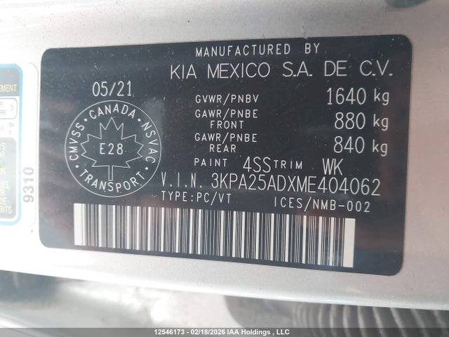 KIA Rio 2021 3KPA25ADXME404062 Image 9