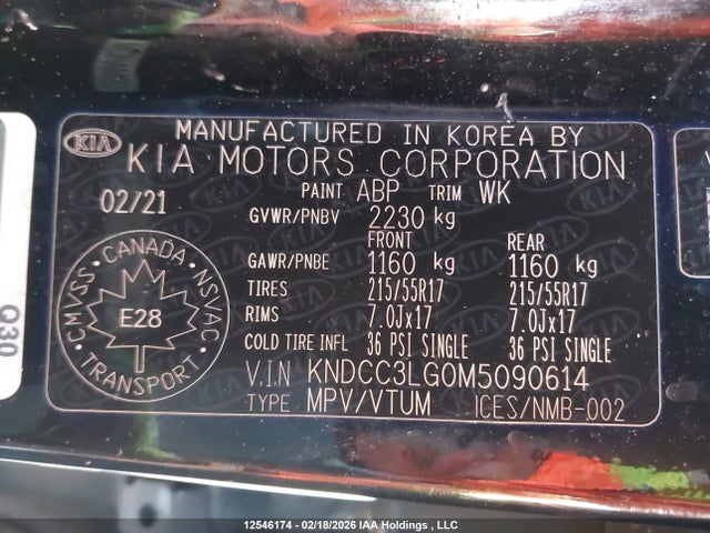 2021 Kia Niro Ev მანქანა იყიდება აუქციონზე, vin: KNDCC3LG0M5090614, აუქციონის ნომერი: 12546174