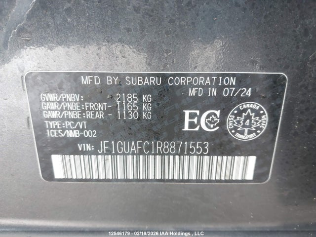 JF1GUAFC1R8871553 Subaru Impreza