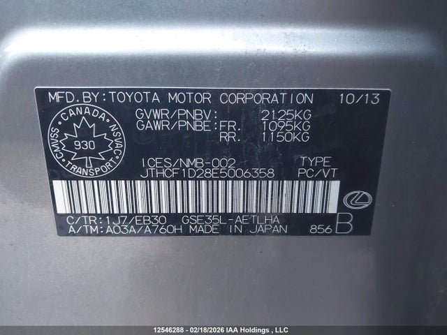 JTHCF1D28E5006358 Lexus IS 250