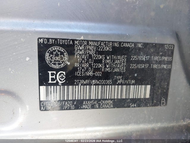2T3RWRFV0RW200365 Toyota RAV4