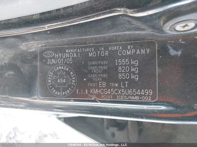 Aukcja sprzedaży 2005 Hyundai Accent, vin: KMHCG45CX5U654499, numer aukcji: 12546344