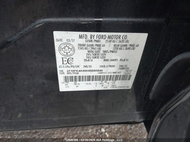 Ford Edge Titanium 2017 2FMPK4K89HBB80846 Image 9