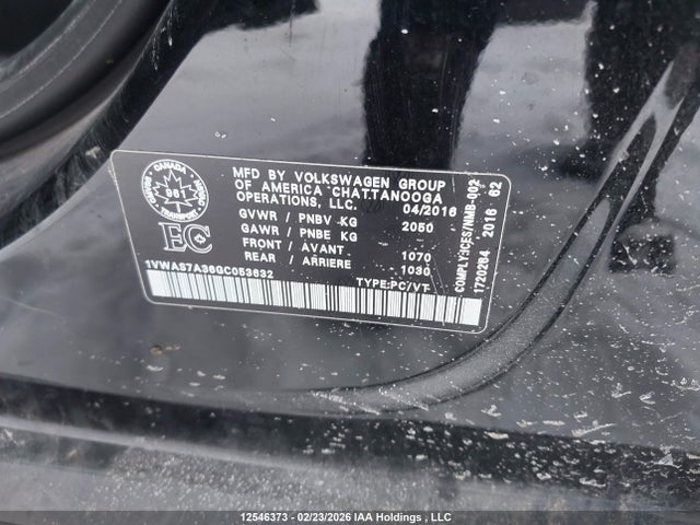 1VWAS7A36GC053632 Volkswagen Passat