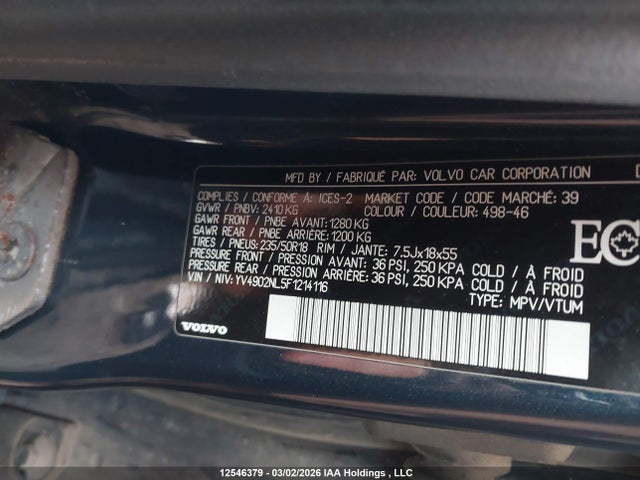 YV4902NL5F1214116 Volvo Xc70 T6 Premier Plus