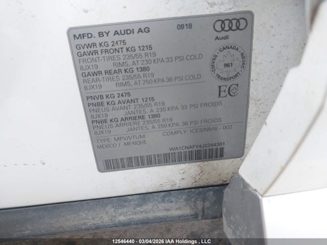 WA1CNAFY4J2244381 Audi Q5 2.0t Technik