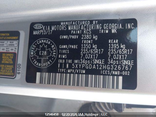 5XYPGDA12HG326767 KIA Sorento