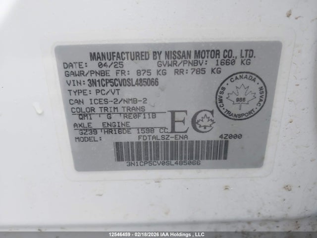 3N1CP5CV0SL485066 Nissan Kicks Play Sv
