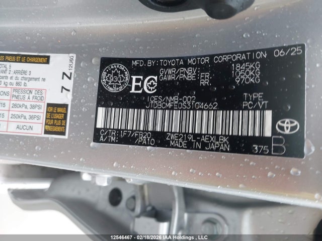 Toyota Corolla Le/se/xle 2025 JTDBCMFE0S3104662 Image 9