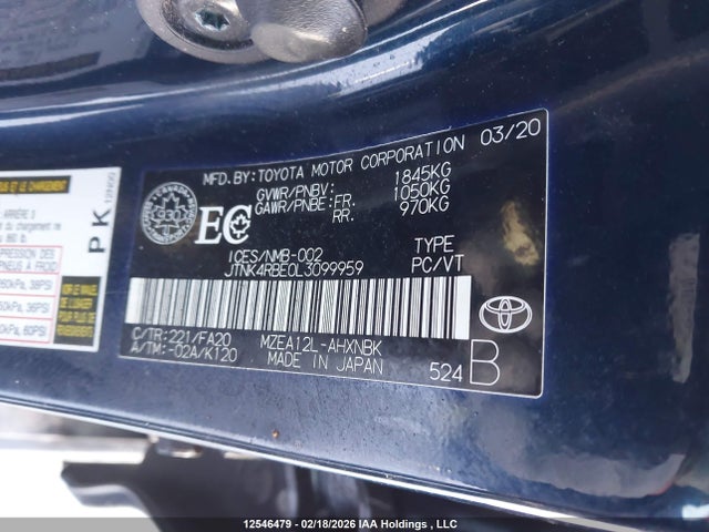 JTNK4RBE0L3099959 Toyota Corolla