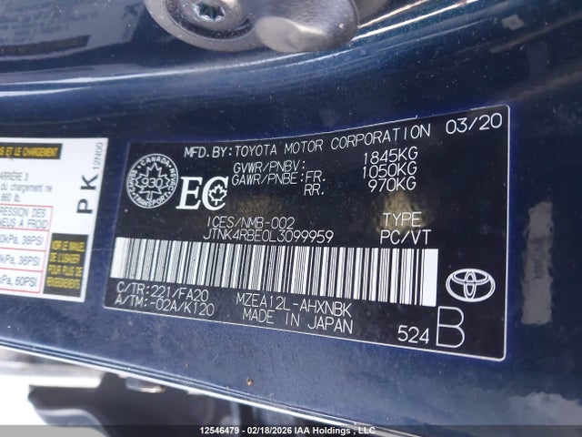 JTNK4RBE0L3099959 Toyota Corolla