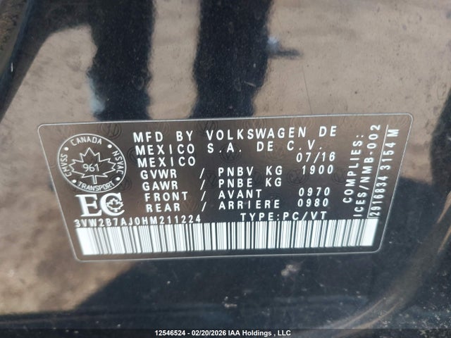 3VW2B7AJ0HM211224 Volkswagen Jetta 1.4 Tsi Trendline+
