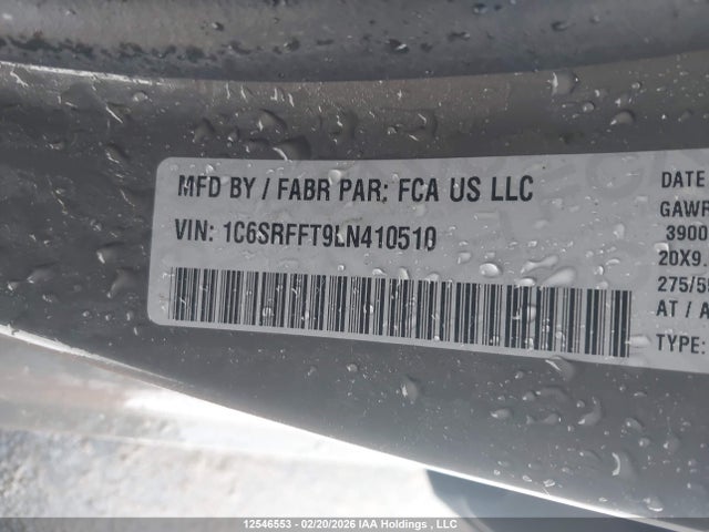 Продажа на аукционе авто 2020 Ram 1500 Big Horn/lone Star, vin: 1C6SRFFT9LN410510, номер лота: 12546553