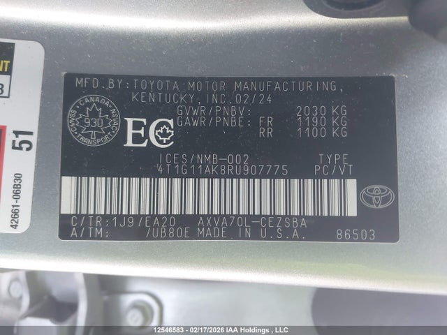 4T1G11AK8RU907775 Toyota Camry Se Night Shade/se