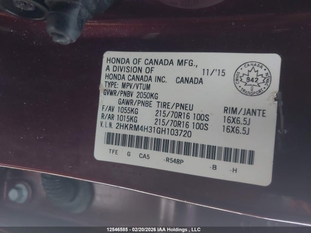 2HKRM4H31GH103720 Honda CR-V