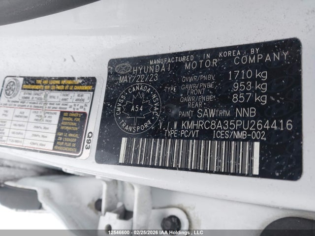 12546600 :رقم المزاد ، KMHRC8A35PU264416 vin ، 2023 Hyundai Venue Preferred مزاد بيع