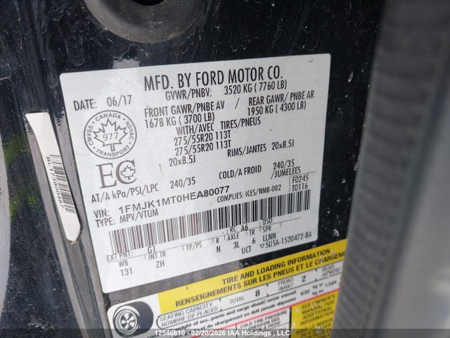 Ford Expedition Max Platinum 2017 1FMJK1MT0HEA80077 Image 18