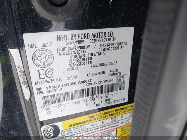 Ford Expedition Max Platinum 2017 1FMJK1MT0HEA80077 Image 9