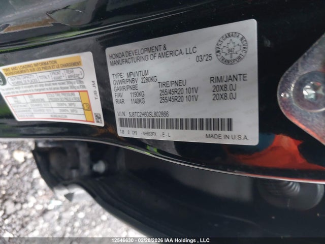 Aukcja sprzedaży 2025 Acura Rdx A-spec, vin: 5J8TC2H60SL802866, numer aukcji: 12546630