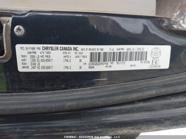Продаж на аукціоні авто 2014 Dodge Grand Caravan Se/sxt, vin: 2C4RDGBG3ER457445, номер лоту: 12546647