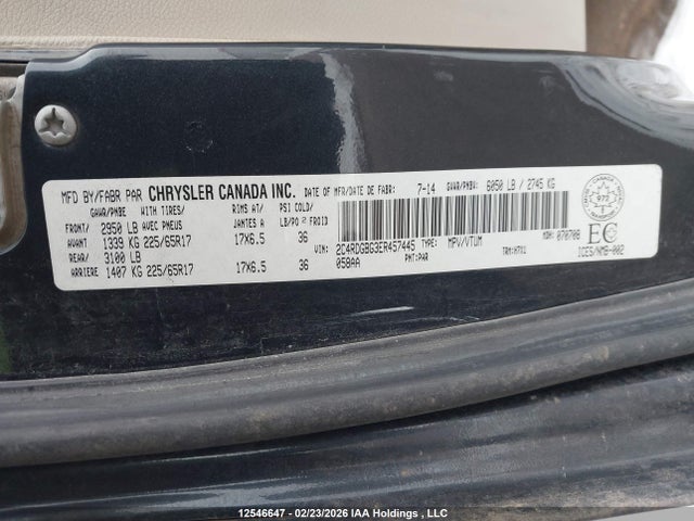 Продаж на аукціоні авто 2014 Dodge Grand Caravan Se/sxt, vin: 2C4RDGBG3ER457445, номер лоту: 12546647