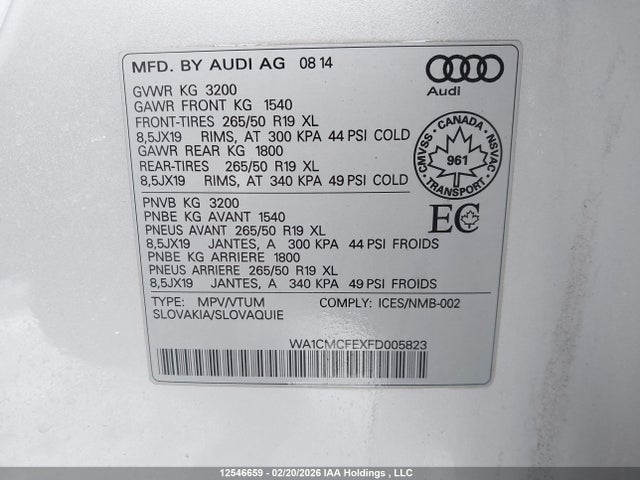 WA1CMCFEXFD005823 Audi Q7 3.0 Tdi Progressiv