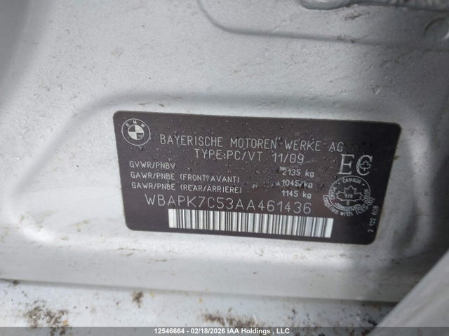 12546664 :رقم المزاد ، WBAPK7C53AA461436 vin ، 2010 Bmw 328 Xi مزاد بيع