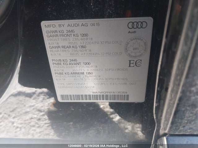 Audi Q5 Prestige 2015 WA1VFCFP6FA135359 Image 9