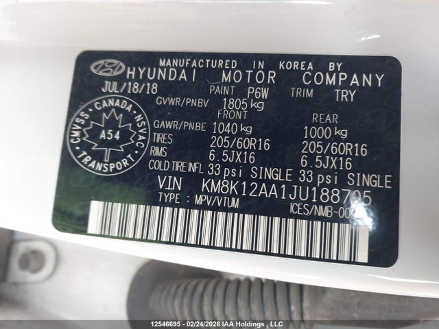 KM8K12AA1JU188705 Hyundai Kona Se