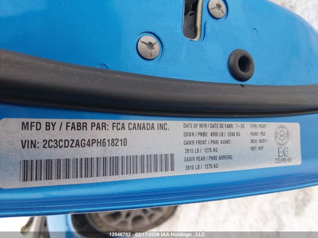 2C3CDZAG4PH618210 Dodge Challenger Sxt