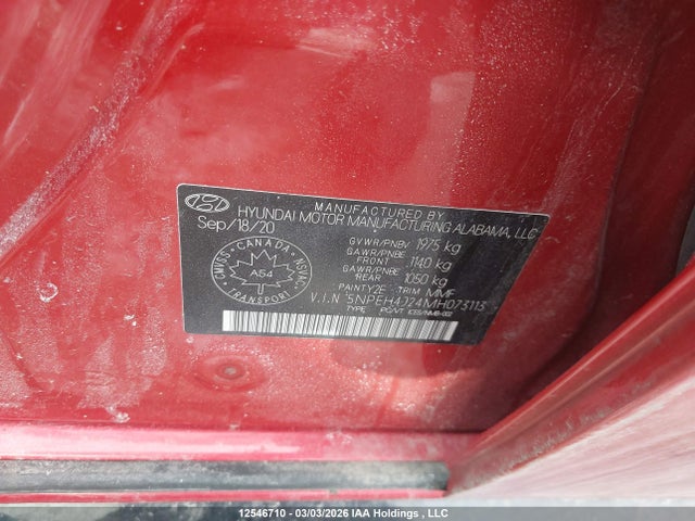 5NPEH4J24MH073113 Hyundai Sonata Limited