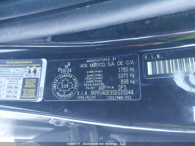 Aukcja sprzedaży 2025 Kia K4 Ex/ex+, vin: 3KPFU4DE9SE035044, numer aukcji: 12546717