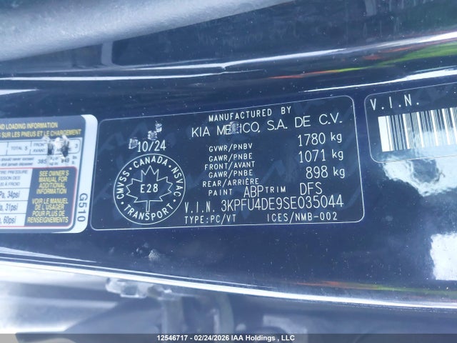 Aukcja sprzedaży 2025 Kia K4 Ex/ex+, vin: 3KPFU4DE9SE035044, numer aukcji: 12546717