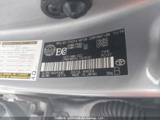 JTNKHMBX9L1069542 Toyota C-HR