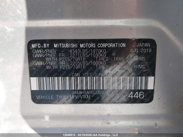 JA4AH3AU6LU600979 Mitsubishi RVR