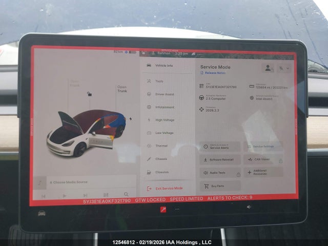 2019 Tesla Model 3 Long Range/mid Range/standard Range/standard Range Plus მანქანა იყიდება აუქციონზე, vin: 5YJ3E1EA0KF321790, აუქციონის ნომერი: 12546812