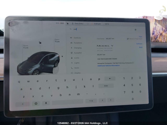 7SAYGAEEXNF379299 Tesla Model Y