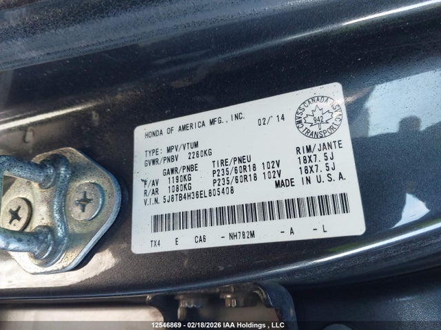 5J8TB4H36EL805408 Acura RDX