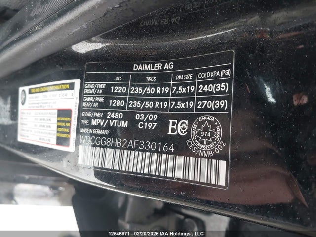 Aukcja sprzedaży 2010 Mercedes-benz Glk 350 4matic, vin: WDCGG8HB2AF330164, numer aukcji: 12546871